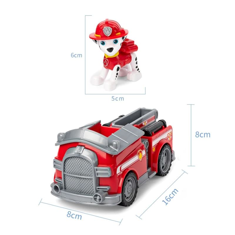 Personagens Patrulha Canina Coleção Completa Bambino - Boneco + Carrinho