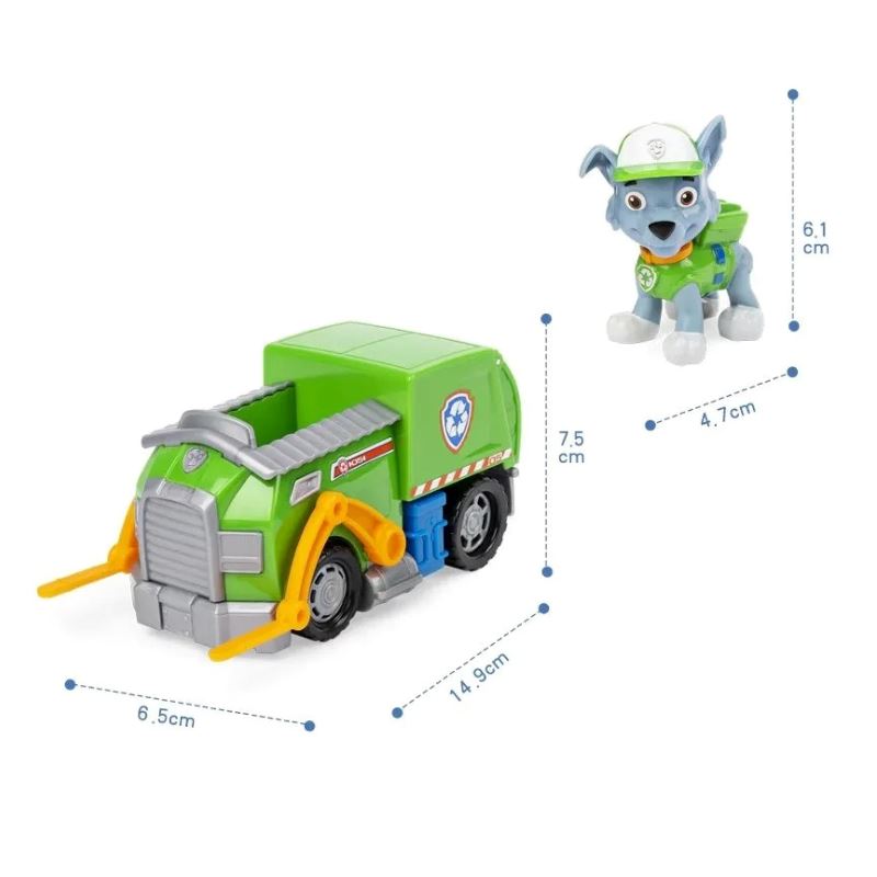 Personagens Patrulha Canina Coleção Completa Bambino - Boneco + Carrinho
