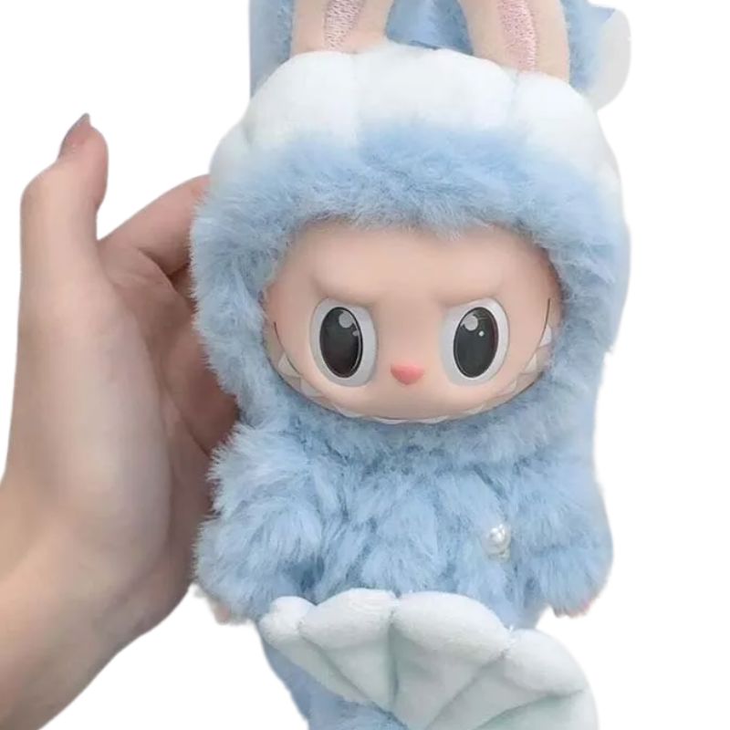 Boneco Labubu Merlin Sereia Azul Colecionável