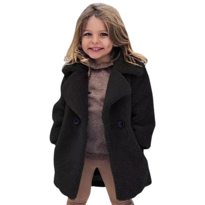Casaco Infantil de Lã Transpassado Feminino