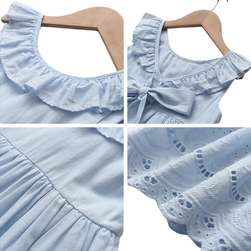 Vestido Azul Celeste para Meninas - Charme Casual para Festas de Verão