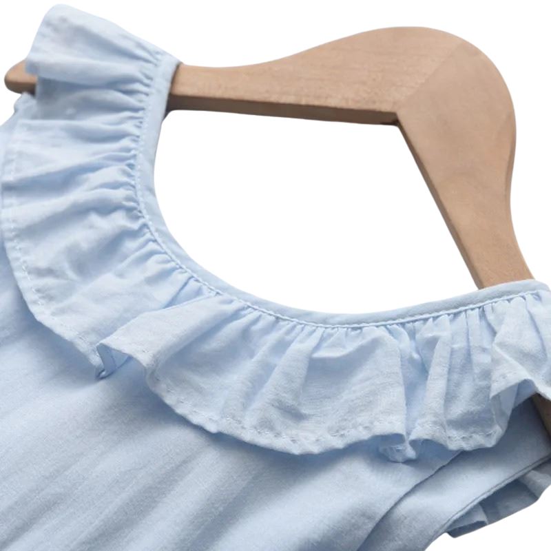 Vestido Azul Celeste para Meninas - Charme Casual para Festas de Verão