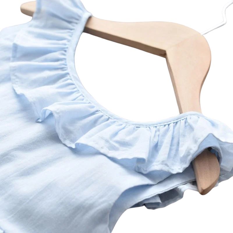 Vestido Azul Celeste para Meninas - Charme Casual para Festas de Verão