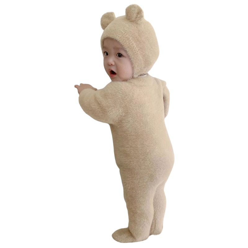 Macacão Infantil com Touca de Ursinho