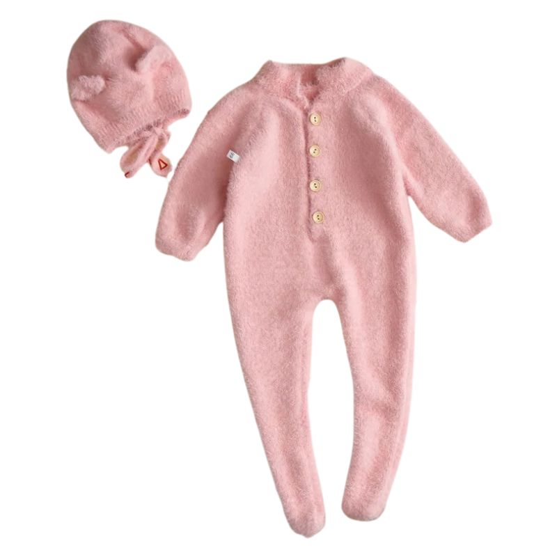 Macacão Infantil com Touca de Ursinho
