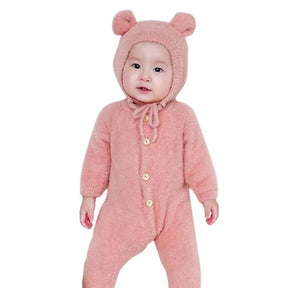 Macacão Infantil com Touca de Ursinho