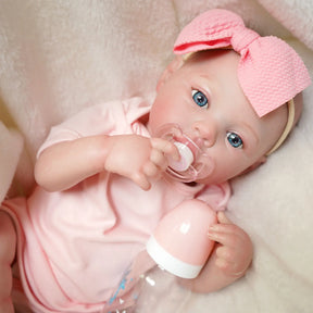 Boneca Reborn Bebê Helena | 48cm Silicone com Olhos Azuis - Boneca Real