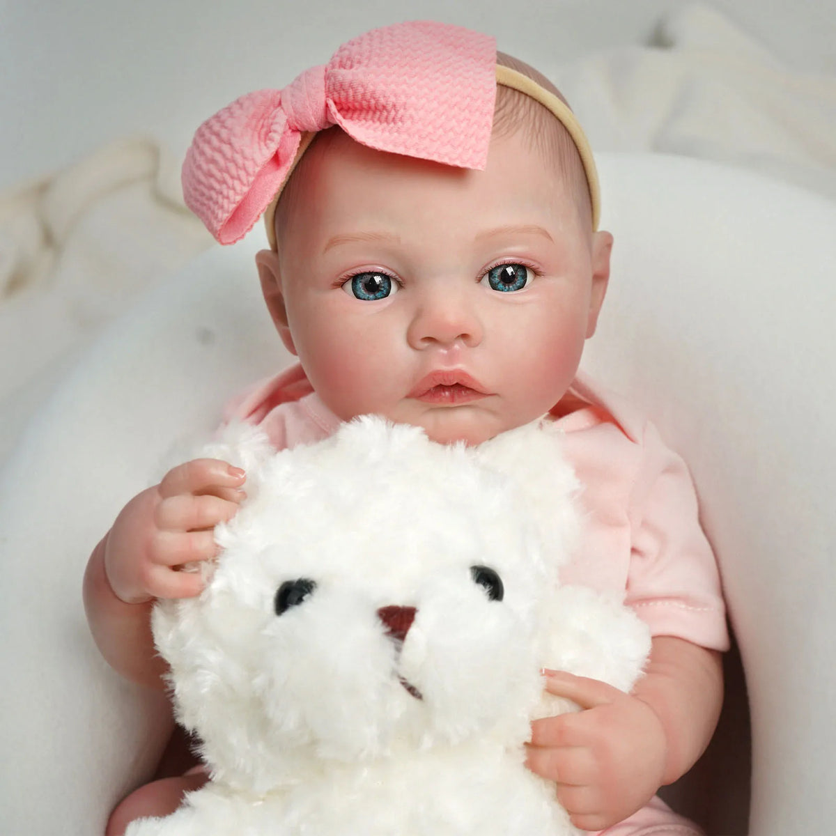 Boneca Reborn Bebê Helena | 48cm Silicone com Olhos Azuis - Boneca Real
