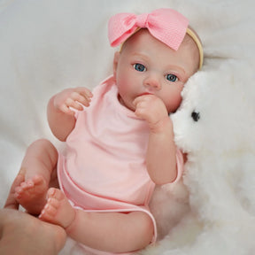 Boneca Reborn Bebê Helena | 48cm Silicone com Olhos Azuis - Boneca Real