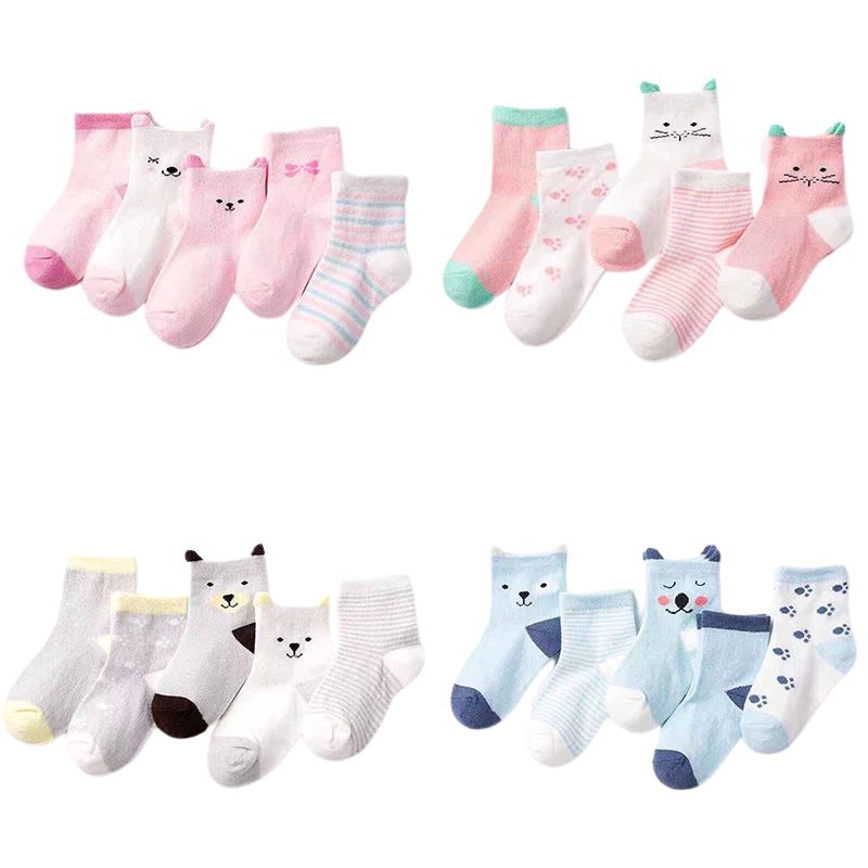 Meias de malha para bebês e crianças com 4 pares inclusos