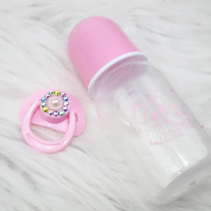 Conjunto de Chupeta Magnética e Mamadeira para Bebê Reborn Realista