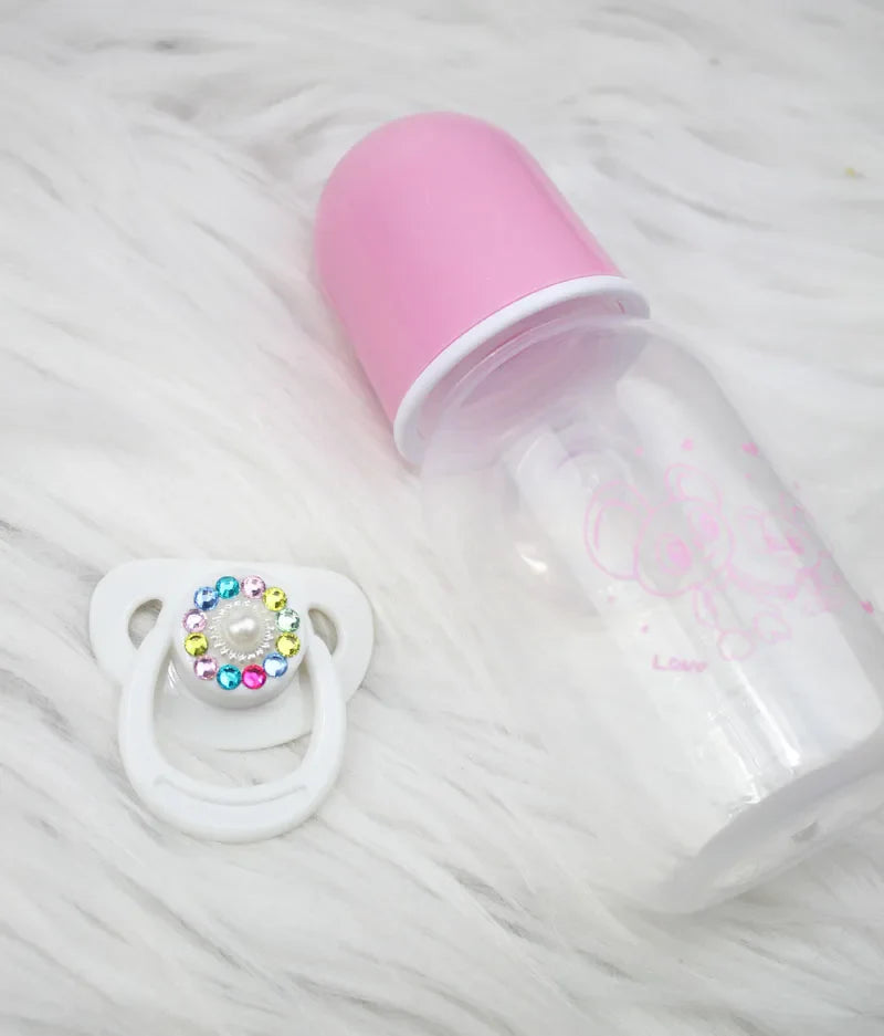 Conjunto de Chupeta Magnética e Mamadeira para Bebê Reborn Realista