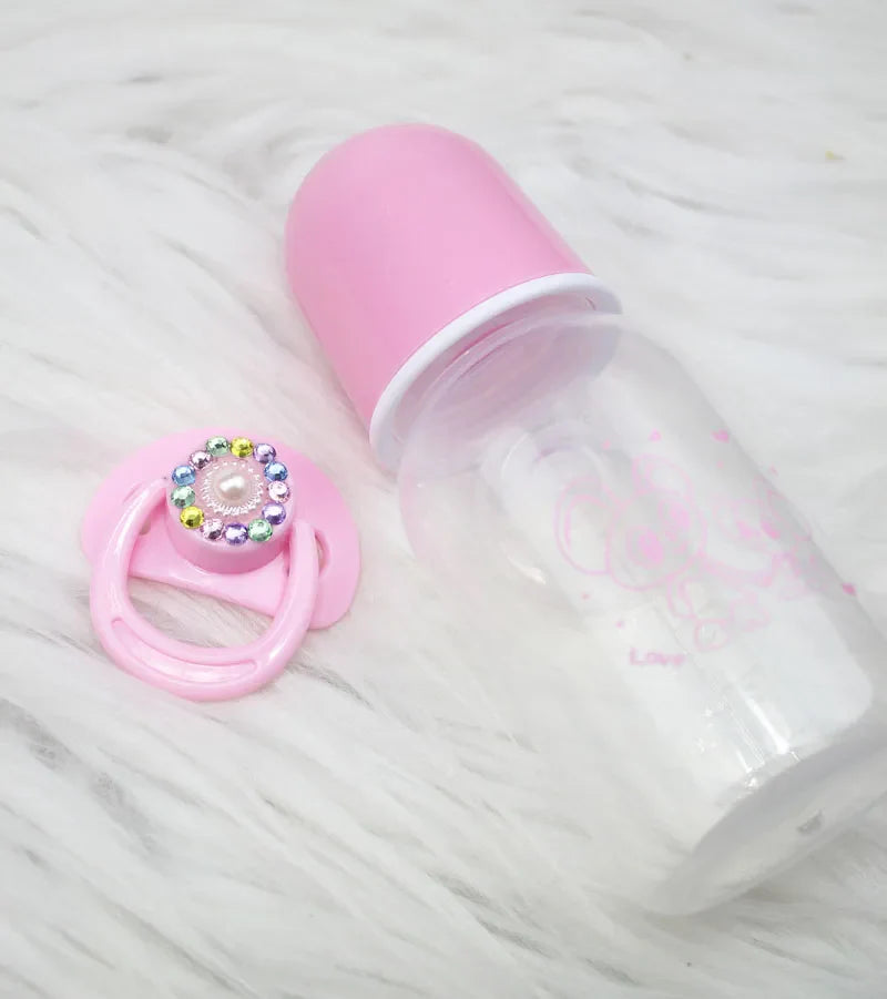 Conjunto de Chupeta Magnética e Mamadeira para Bebê Reborn Realista