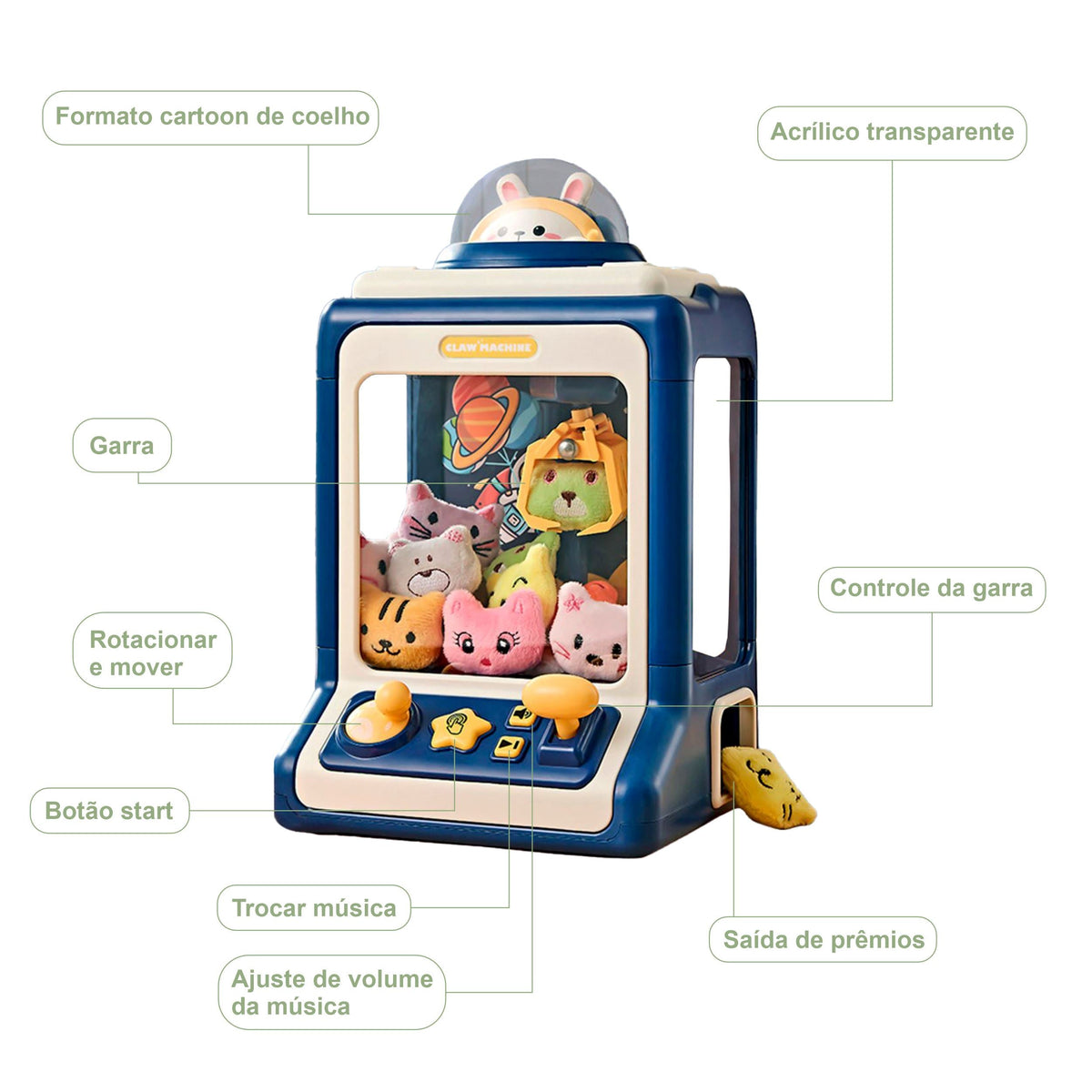Máquina Shopping de Pegar Bichinhos com 10 Bichinhos Inclusos
