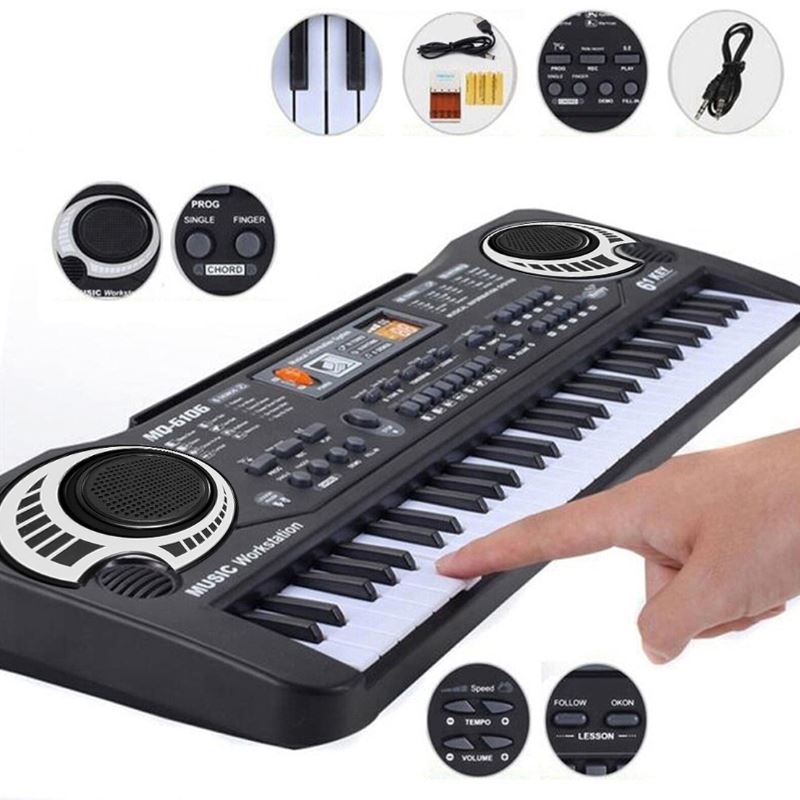 Teclado Elétrico Com Microfone Infantil